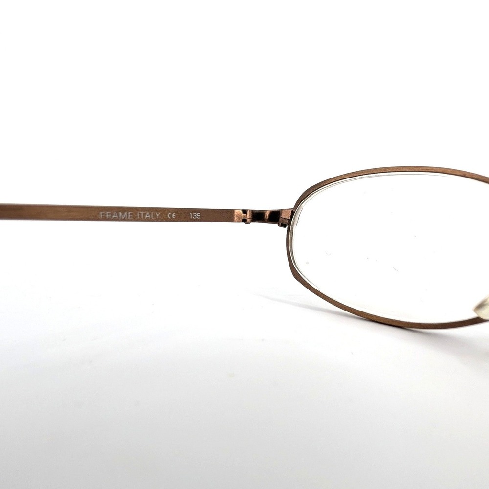 Calvin Klein‎ 346 Oval Metal Eyeglasses Bronze Y2K 90s Italian Made 46-21-135 - Picture 6 of 7
